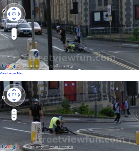 funniest google maps pics. Bicycle accident | StreetViewFun – Funny google maps street view