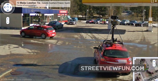 google maps street view funny images. Following two streetview cars