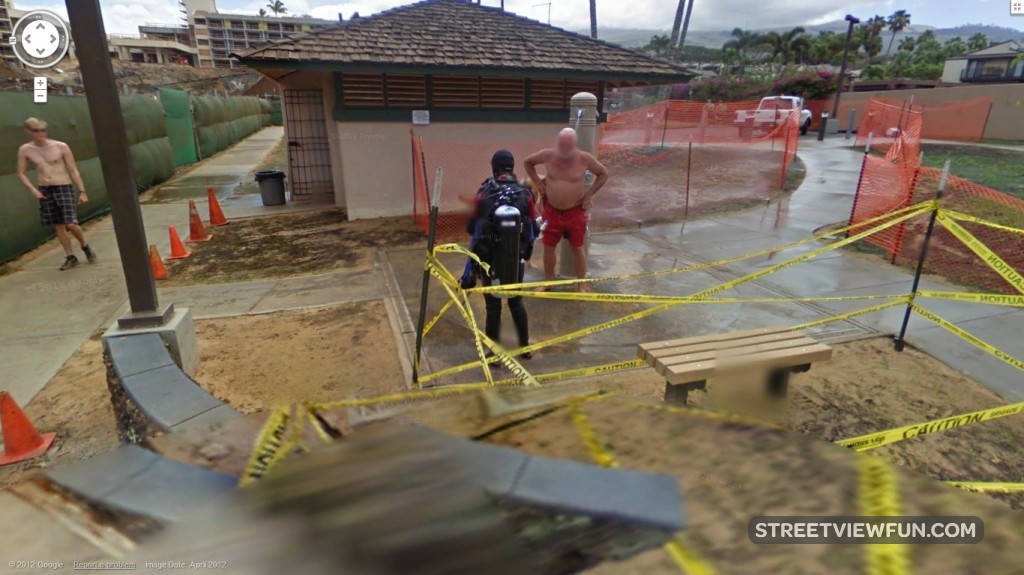 Another weird scuba diver on Google Maps Street View StreetViewFun