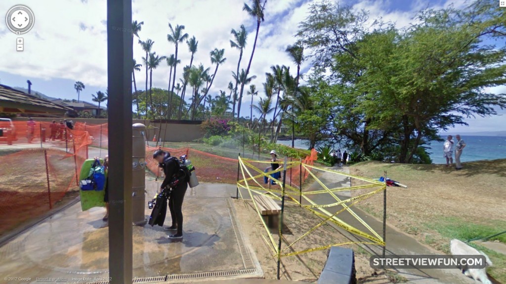 Another weird scuba diver on Google Maps Street View StreetViewFun