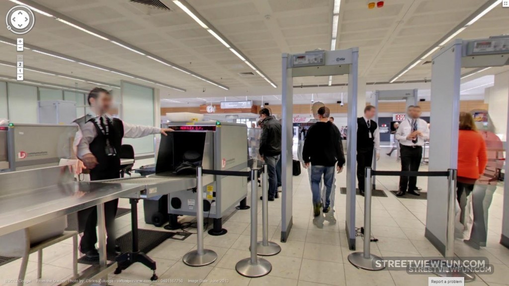 Google Street View going through security at Adelaide International