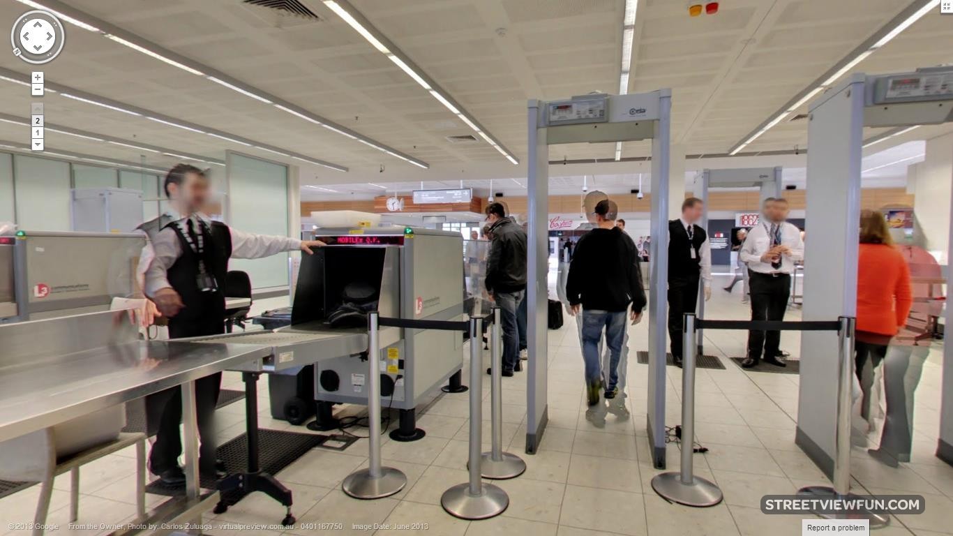 Google Street View going through security at Adelaide International Airport StreetViewFun