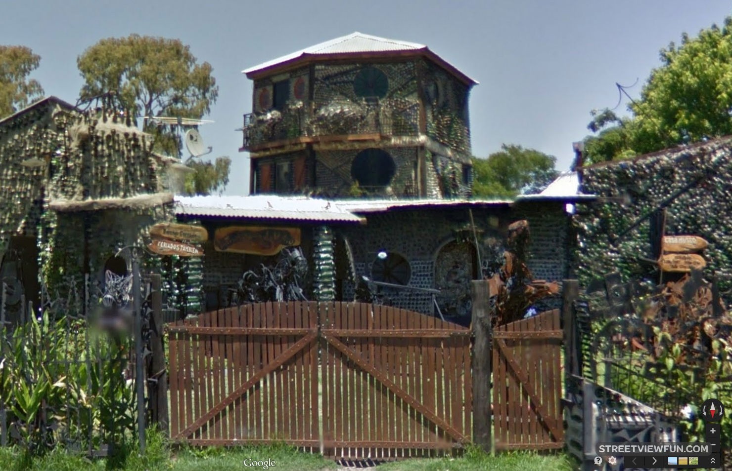 Plastic bottle house StreetViewFun