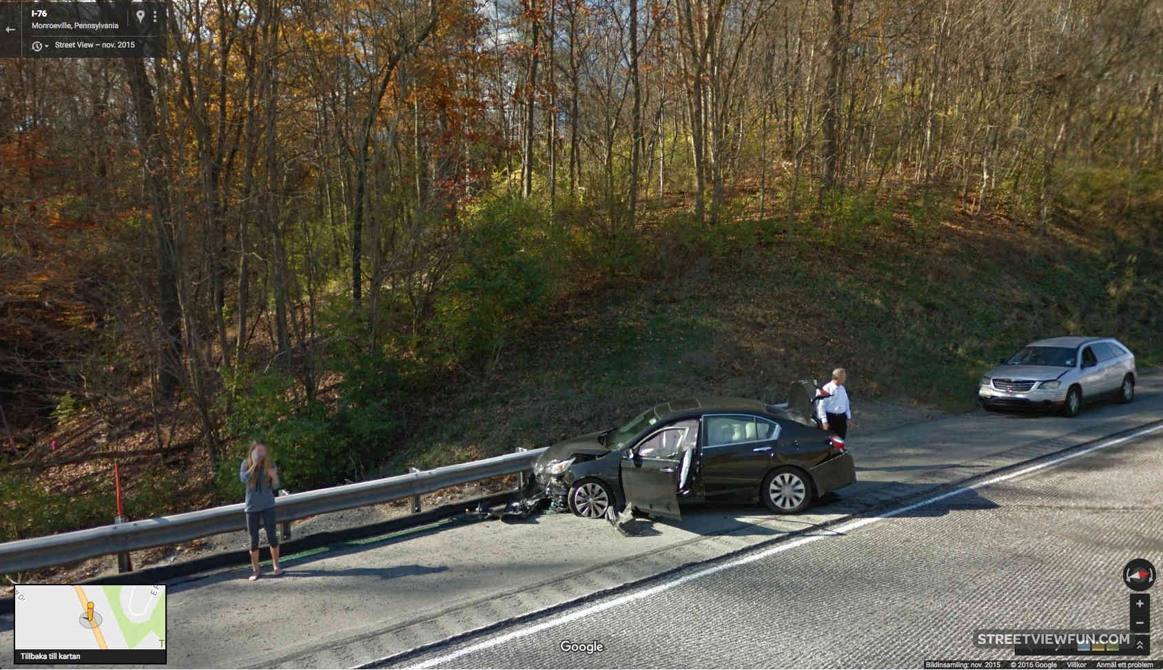 Car crash near Pittsburgh, Pennsylvania StreetViewFun