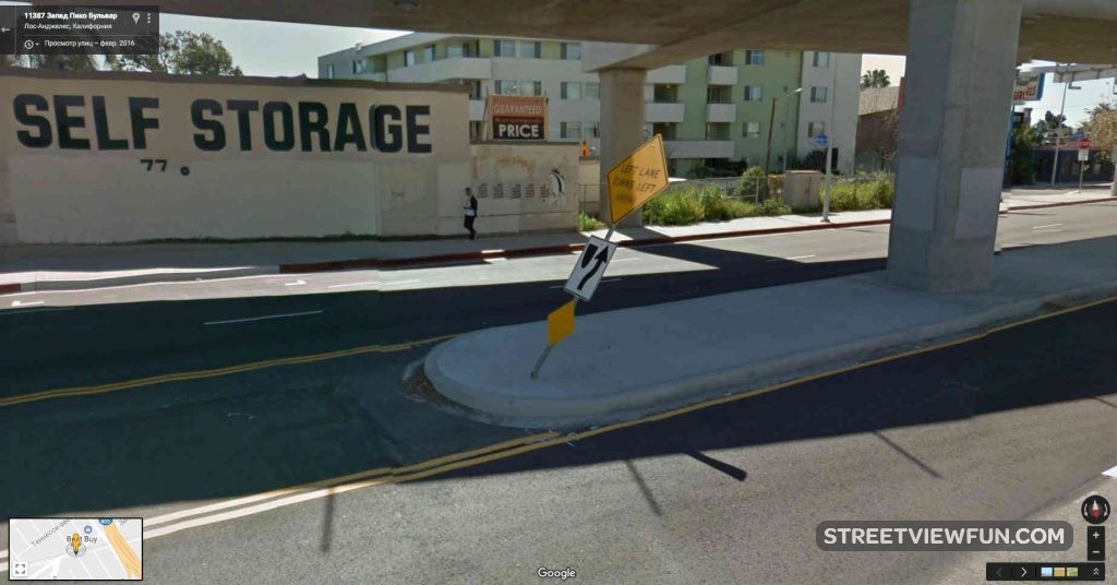 Someone hit a road sign? StreetViewFun