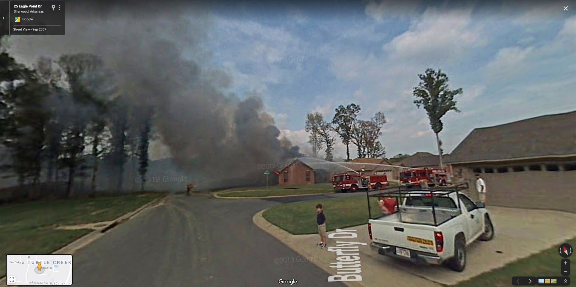 Fire in Sherwood, Arkansas StreetViewFun