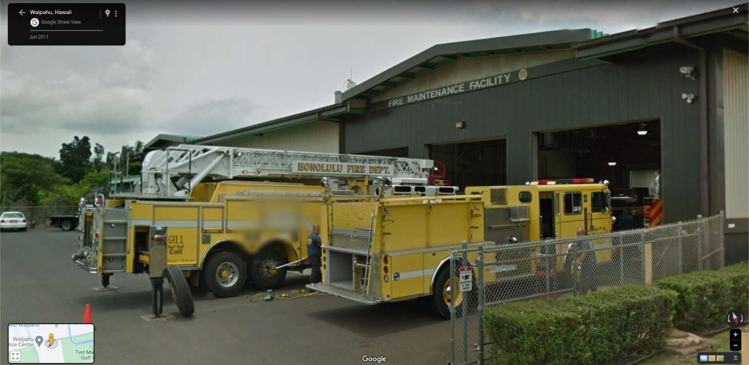 Yellow fire trucks in Hawaii 🚒 StreetViewFun