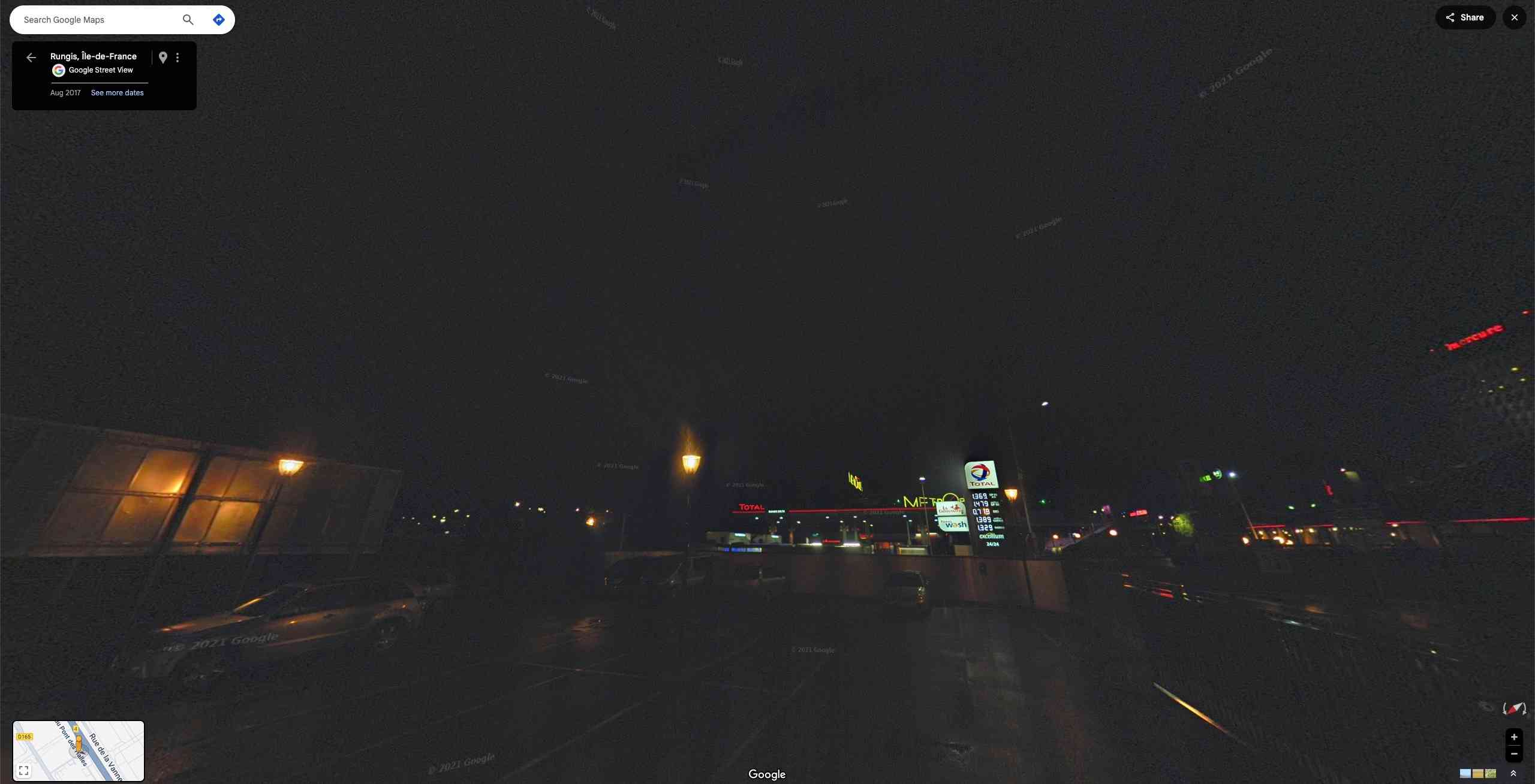 Paris night google street view