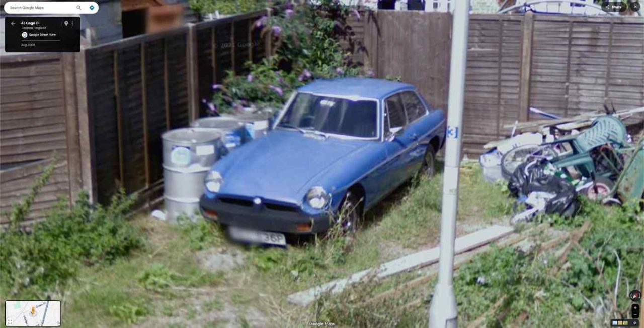 Blue MG car