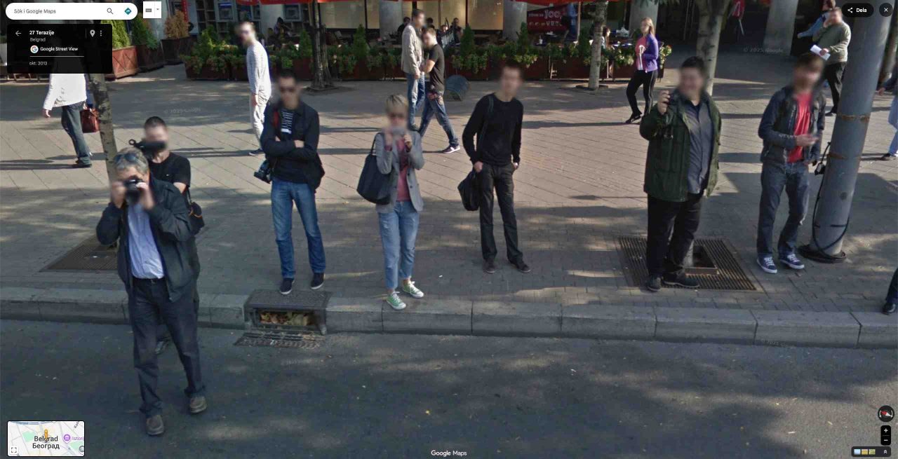 photographing google car