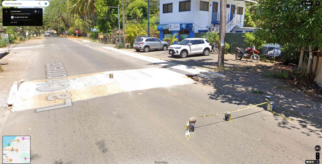 freshly painted road